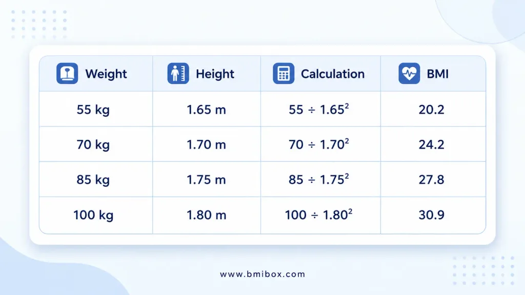 BMI Metric Formula Example